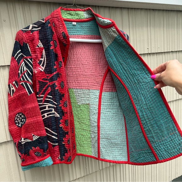 Vintage Cotton Kantha Quilted Blazer - Picture 3 of 6